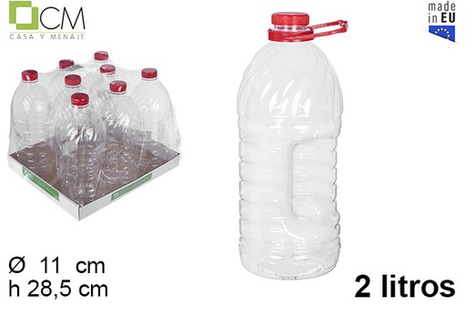 [106067] PET plastic round carafe with handle 2 l.
