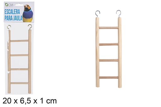 [102078] Échelle en bois pour cage 20x6,5 cm  