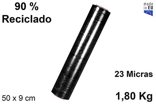 [106153] Black stretch film 23 microns 1,80 kg