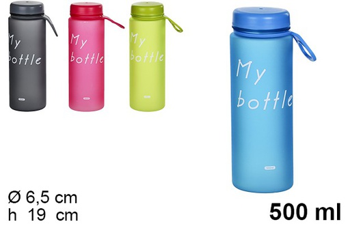 [101462] Bouteille d'eau en plastique couleurs assorties 500 ml