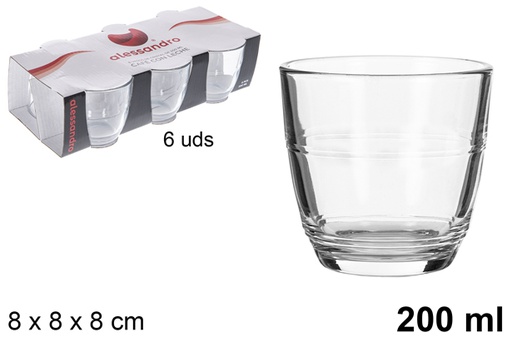 [103213] Pack 6 vasos cristal café con leche 200 ml