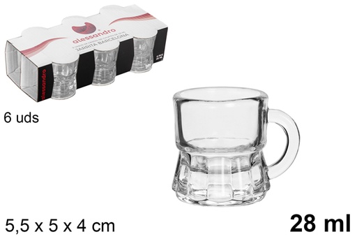 [105383] Vaso cristal chupito jarrita Barcelona 28 ml