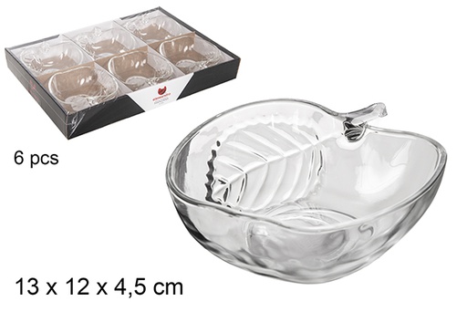 [105739] Bowl cristal forma manzana 13x12 cm