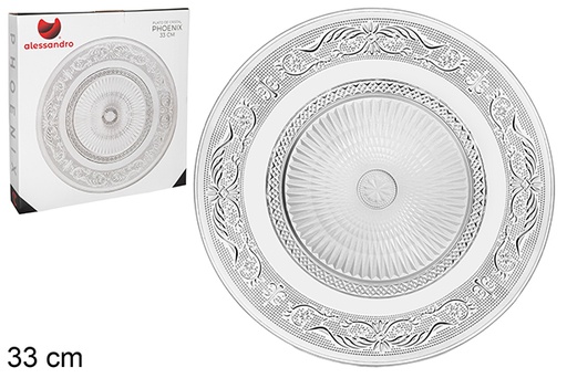 [105416] Assiette en verre Phoenix 33 cm