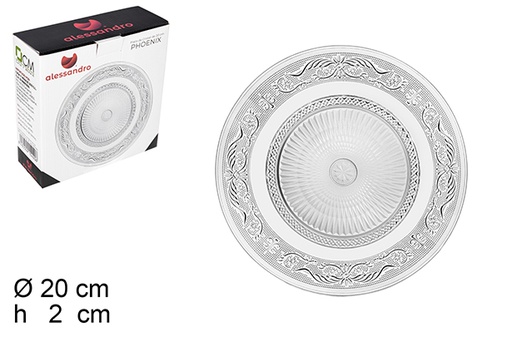 [105420] Piatto in vetro Phoenix 20 cm