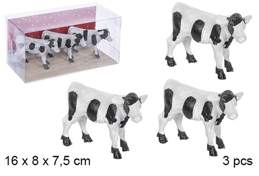 [106239] Pack 3 vaches en résine pour enfants