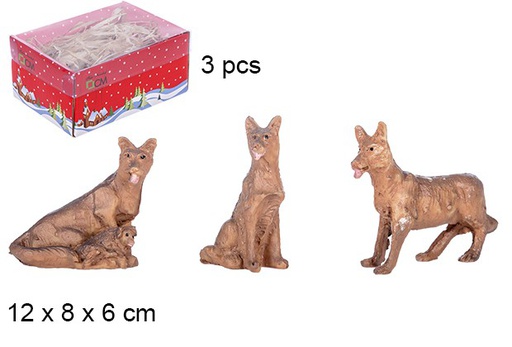 [106247] Pack 3 chiens résine couvercle PVC