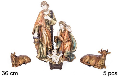 [106379] Presepe di Natale 5 pezzi 36 cm