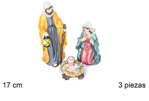 [106381] Pack 3 pieces resin Nativity scene 17 cm