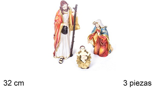 [106384] Presepe di Natale 3 pezzi 32 cm
