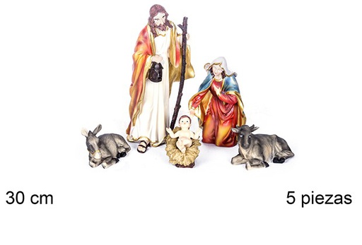 [106385] Presepe di Natale 5 pezzi 30 cm