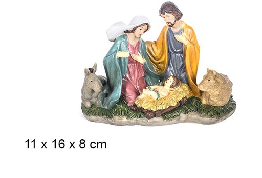 [106388] Crèche de Noël 5 pièces avec socle 11 cm