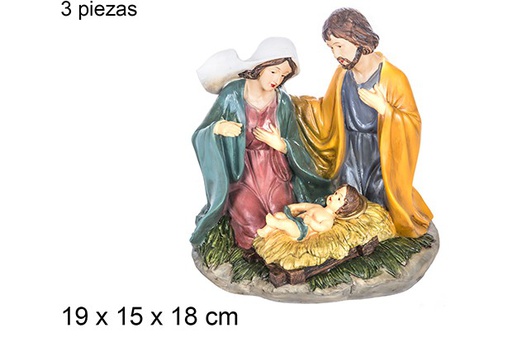 [106391] Nacimiento resina 3 piezas con peana 19 cm