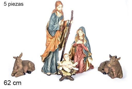 [106396] Nativity set 5 pieces 62 cm