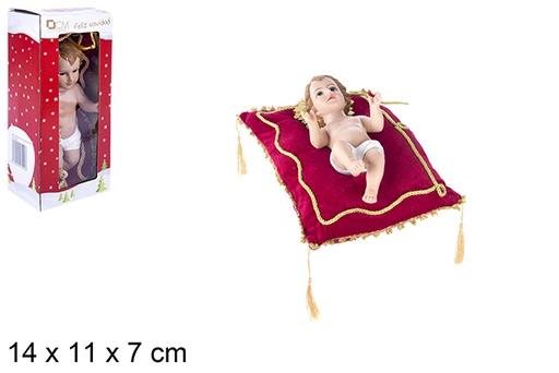 [106397] Child jesus with cushion 12.5cm