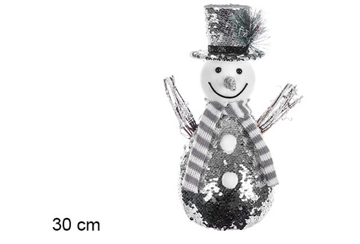 [106468] Bonhomme de neige brillant de Noël 30 cm