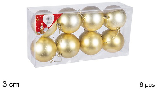 [106538] Pack 8 palline oro opache 3 cm