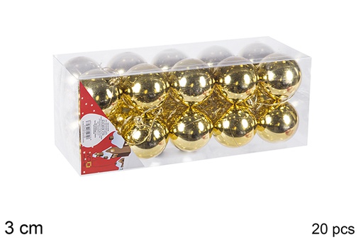 [106555] Pack 20 palline oro lucide 3 cm