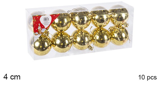 [106582] 10 shiny gold bauble 4cm