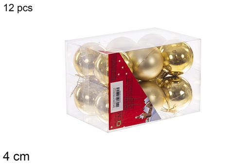 [106590] Pack 12 shiny/matte gold bauble 4 cm