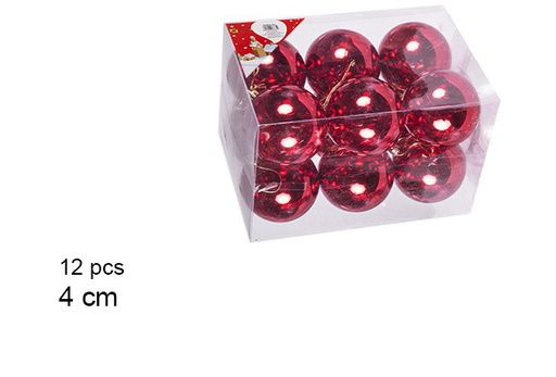 [106597] Pack 12 palline rosse lucide 4 cm