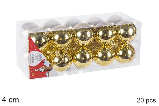 [106618] Pack 20 bolas ouro brilhantes 4 cm
