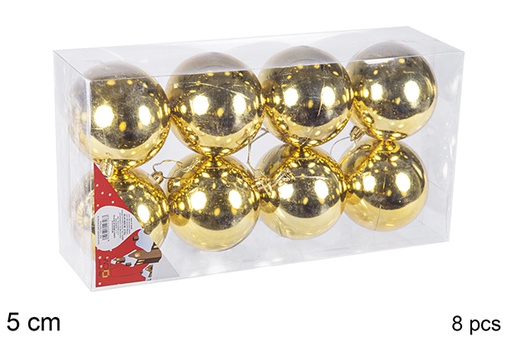 [106636] Pack 8 bolas oro brillo 5 cm
