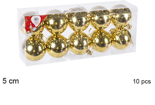 [106645] Pack 10 bolas ouro brilhantes 5 cm