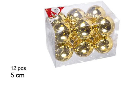 [106655] Pack 12 bolas ouro brilhantes 5 cm