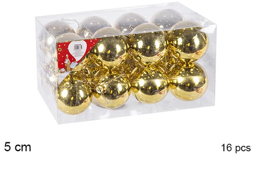 [106666] Pack 16 shiny gold balls 5 cm
