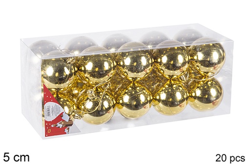 [106688] Pack 20 bolas ouro brilhantes 5 cm