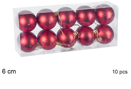 [106730] Pack 10 matte red balls 6 cm