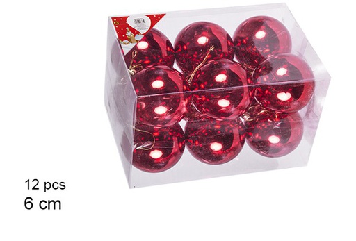 [106740] Pack 12 shiny red bauble 6 cm
