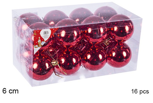 [106750] Pack 16 palline rosse lucide 6 cm