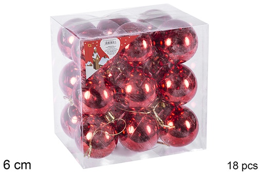 [106761] Pack 18 shiny red bauble 6 cm