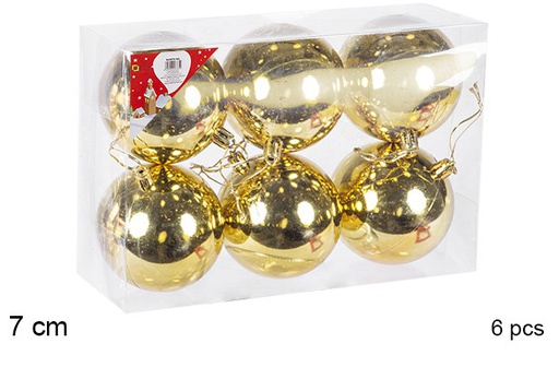 [106800] 6 boules brillantes or 7cm