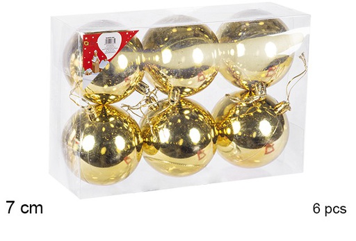 [106800] Pack 6 palline oro lucide 7 cm