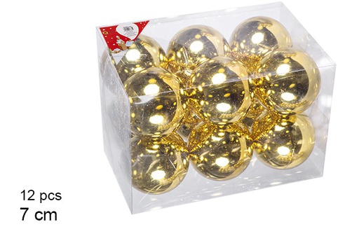 [106829] Pack 12 shiny gold bauble 7 cm