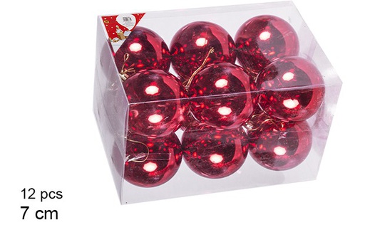 [106835] Pack 12 shiny red bauble 7 cm