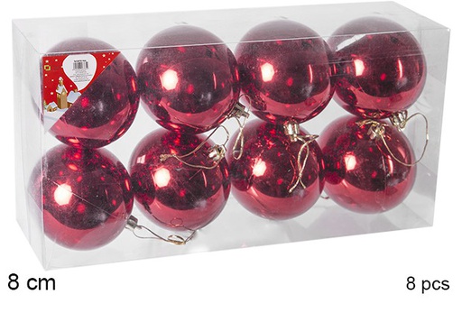 [106862] Pack 8 palline rosse lucide 8 cm