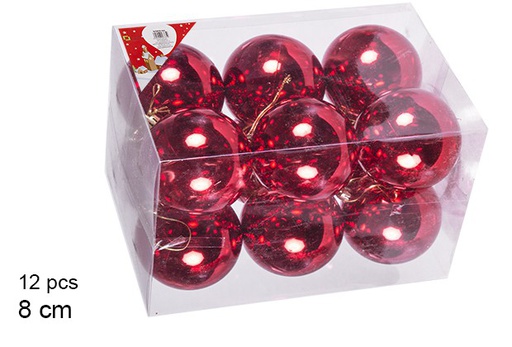 [106884] Pack 12 shiny red bauble 8 cm