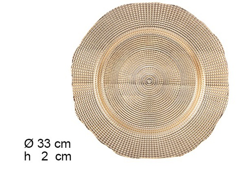 [105856] Sottopiatto plastico punti dorati 33 cm 