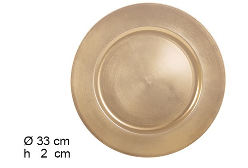 [105874] Bajo plato liso oro 33 cm 