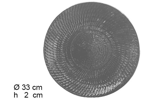 [105897] Sous-assiette grise avec vagues 33 cm 