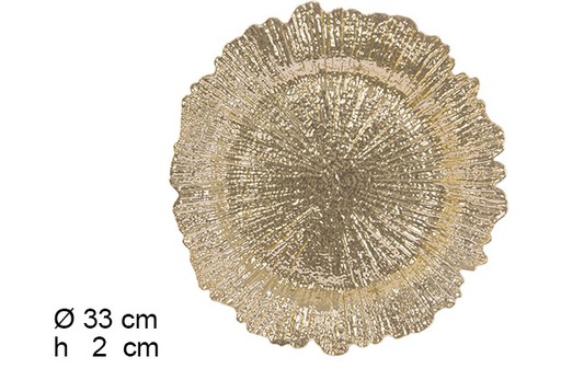 [105919] Low vintage gold glitter plate 33 cm