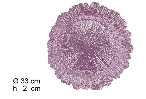 [105923] Sotto piatto vintage viola lucido 33 cm