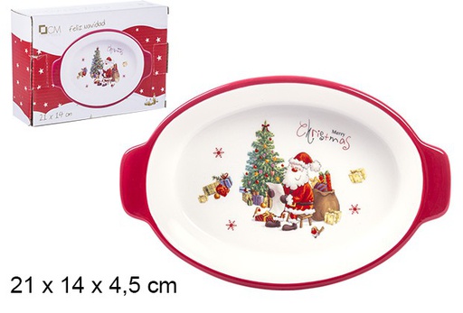 [106410] Christmas ceramic fountain decorated with Santa Claus 21x14 cm