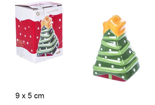 [106433] Ceramic Christmas tree salt shaker 9 cm