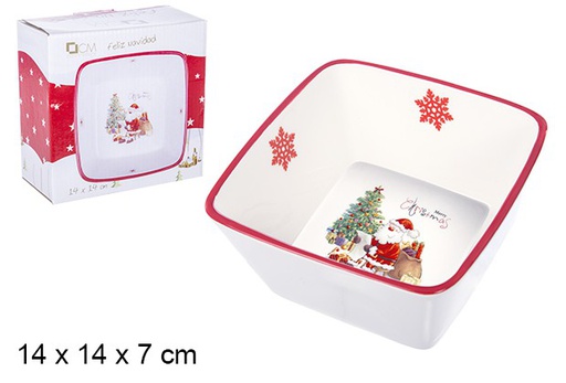 [106435] Ceramic Christmas bowl decorated with Santa Claus 14 cm