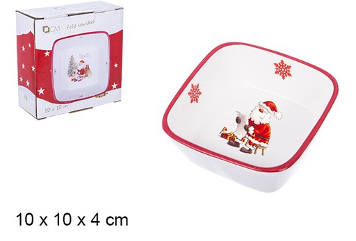 [106436] Christmas ceramic bowl decorated with Santa Claus 10 cm